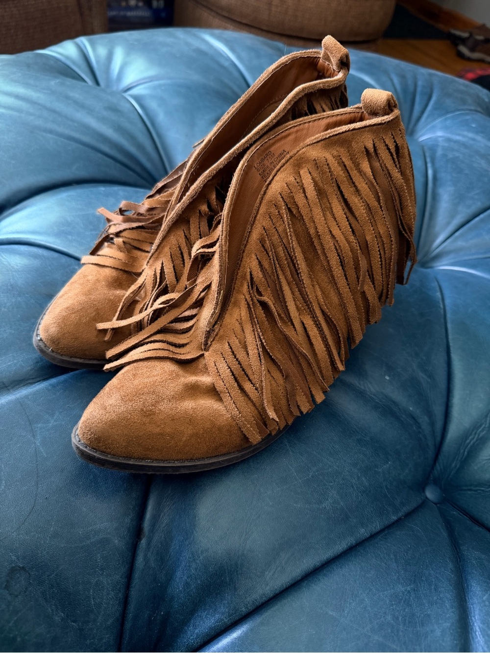Coconuts by Matisse Cognac Suede Fringe Ankle Booties